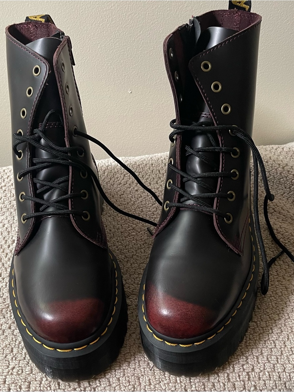 Dr. Martens Arcadia Cherry Red Platforms
